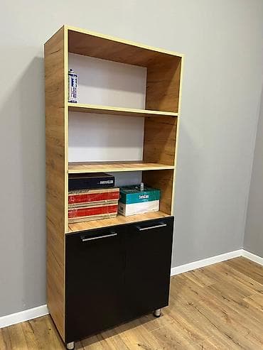Ofis kitablığı/dolabı - Material: laminat MDF lövhə - Rəng və üslub