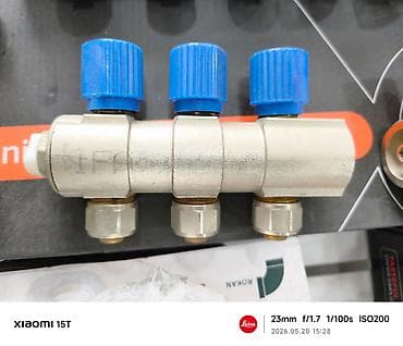 3 çıxışlı kollektorlu kran (manifold) Məhsul təsviri: - 3 xətt üçün