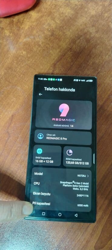 soyuducu 2 qapili: ZTE Nubia Red Magic 8 Pro, 512 ГБ, цвет - Черный — 1