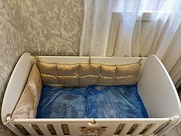 beşik yeni: Oğlan və qız üçün, Yeni, Dördbucaq, Beşik, Dəst ilə, Matrassız, Yellənmə mexanizmsiz — 4