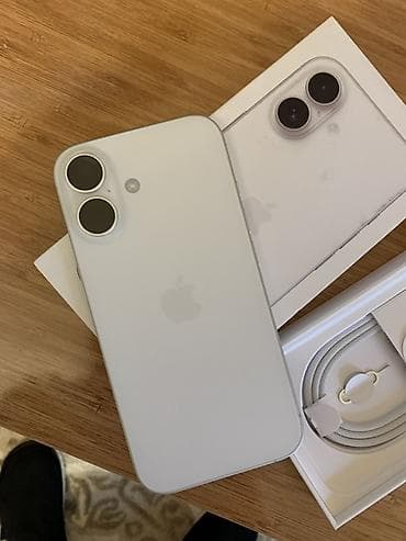 2.el telefonlar iphone: IPhone 16, 128 GB, Ağ, Face ID — 2