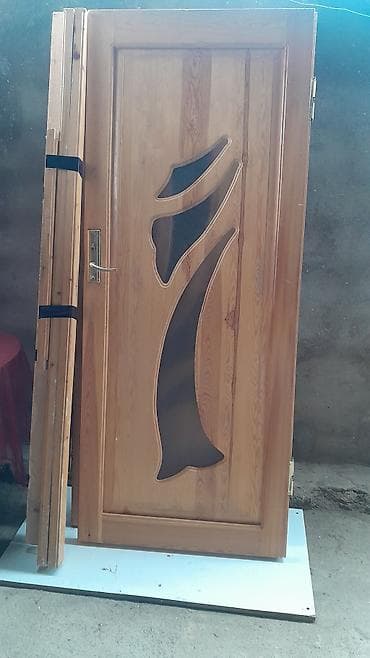 Ağac fakturalı giriş/otaq qapısı dəsti - Material: taxta görünüşlü