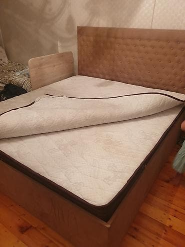 parca satisi: İki nəfərlik çarpayı və üstündə ortopedik matras ve matrasqoruyucuda — 4
