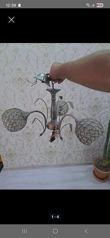 Çılçıraq, 3 lampa, Metal