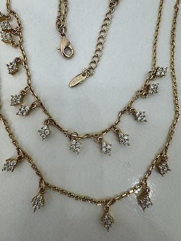 mirvari komplekt: Qızılı rəngli zəncir boyunbağılar dəsti - Material: metal ərinti — 1