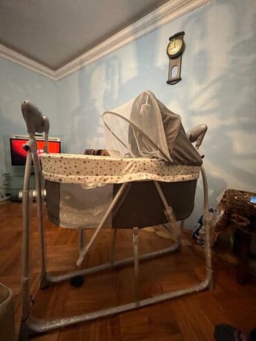 nəni: Elektrikli beşik/ayaqlı körpə beşiyi - Sallaq konstruksiyalı möhkəm — 5