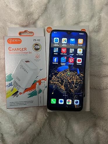 telfon honor: Honor X6, 128 GB, rəng - Gümüşü, Barmaq izi, Face ID — 2