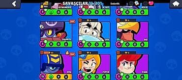 qepiye qepik: Brawl Stars hesabı – geniş döyüşçü kolleksiyası və resurslarla Ümumi — 2