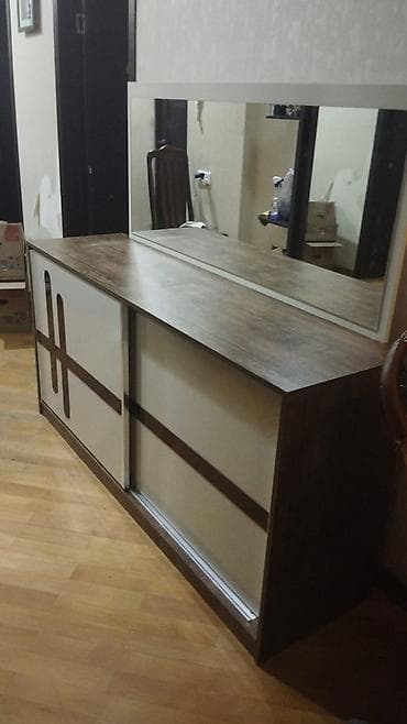 taxta komod: Geniş güzgülü komod - Material: laminat/LDSP tipli ağac teksturalı — 1