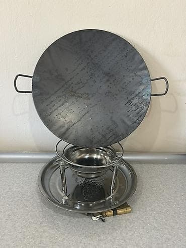 Dəmir sac qızartma dəsti - Material: qalın karbon poladdan sac; iki