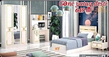 uşag kravatı: Gənc yataq dəsti – 649 ₼ Məzmun: - 1 nəfərlik çarpayı (başlıqla) - — 1