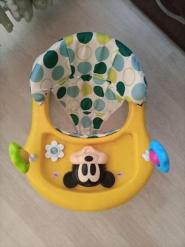 Uşaqlar üçün digər mallar: Uşaq Yüyürcəyi (Baby Walker) - Rənglər: sarı stol, yaşıl baza — 1