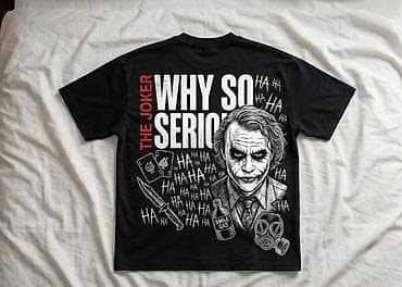 Futbolkalar: JOKER temalı qara T‑shirt - Ön tərəf: sinənin solunda böyük ağ — 1
