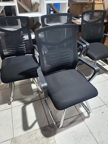 Ofis mebeli: Ofis ziyarətçi/kürsüləri – mesh arxa dayaqlı - Model: sabit skeletli — 3