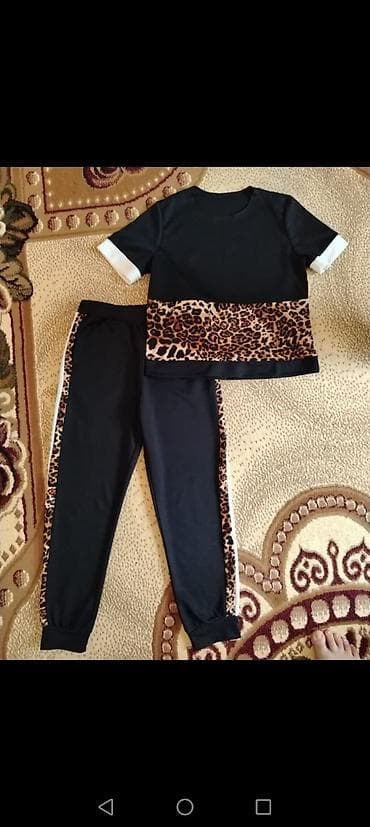 cool geyimler: Qadın/Gənc dəsti – 2 hissəli - Rəng: qara - Dizayn: leopard naxışlı — 1