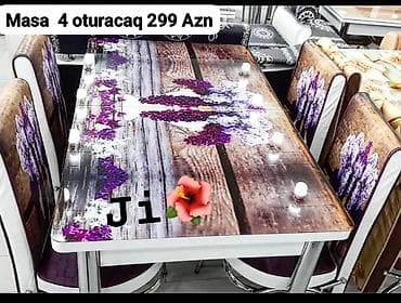Mətbəx/dinəng otağı üçün masa və 4 ədəd oturacaq dəsti. - Dizayn — 1