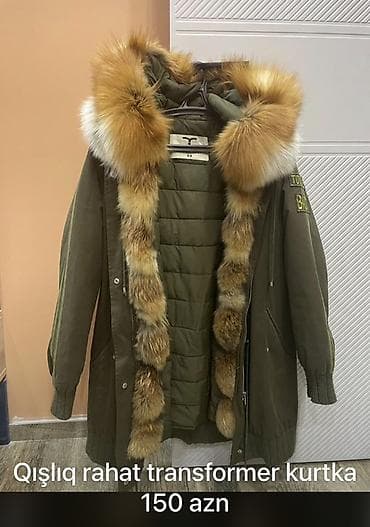 Qışlıq rahat transformer kurtka - Rəng: zeytun-yaşıl - Model