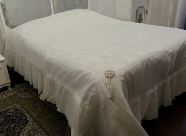 örtükler: Yataq üçün İşlənmiş Qaşlı rəng - Ağ Yataq örtüyü, Ünvandan götürmə — 3