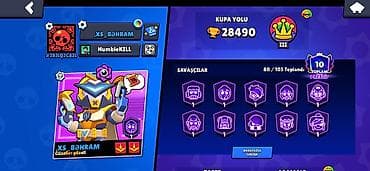 Brawl Stars hesabı - Kupa: 28,490 - Liga nişanı: III - Döyüşçülər — 1