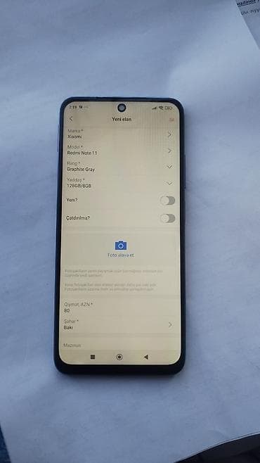 Xiaomi 128 GB, rəng - Boz, 
 İki sim kartlı