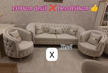 divan kafe: Sofistike dizayna malik yumşaq mebel dəsti. Tərkibi: - 1 ədəd 3 — 1