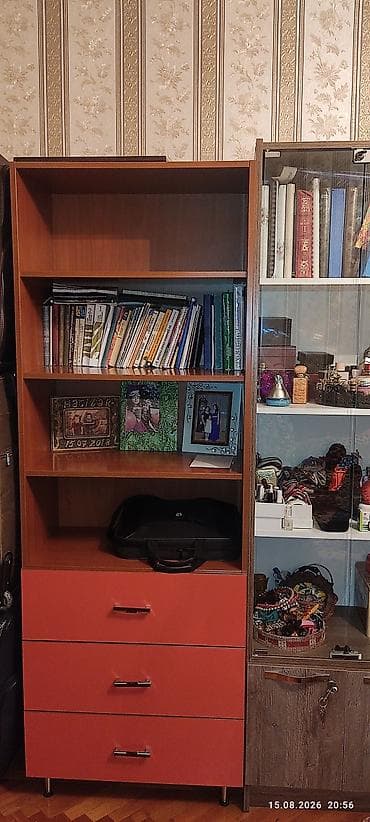Dolab ve ya Kitab rəfi çekmecəli - Material: ağac teksturalı laminat — 3