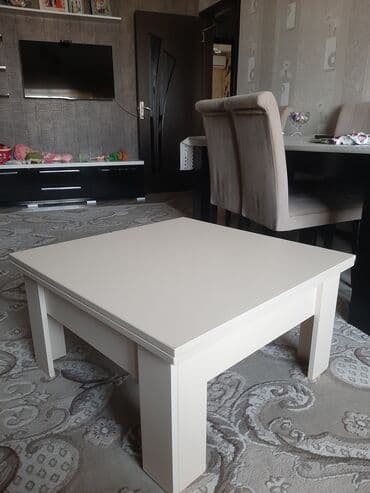 masa oturacaqlar: Jurnal masası, İşlənmiş, Transformer, MDF, Kvadrat masa — 1