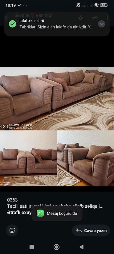 kreslo temiri: 0363 Təcili satılır yeni kimi cox baha alinib səliqəli vəziyyətə divan — 1