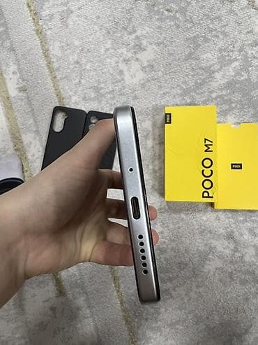 mini android telefonlar: Poco M7, 128 GB, rəng - Gümüşü, Sensor — 8