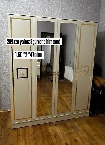 dolab termo: Mebel növü: Geyim şkafı Ölçü: 1.60 m (eni) x 2 m (hündürlük) x 47 sm — 1