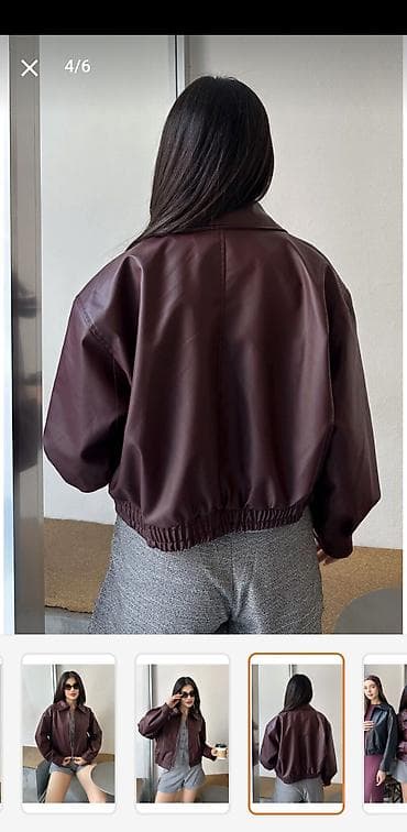 cins kombinezonlar: YENİ‼️‼️Qadınlar üçün qısa dəri gödəkçə - Rəng: tünd qəhvəyi (bordo — 3