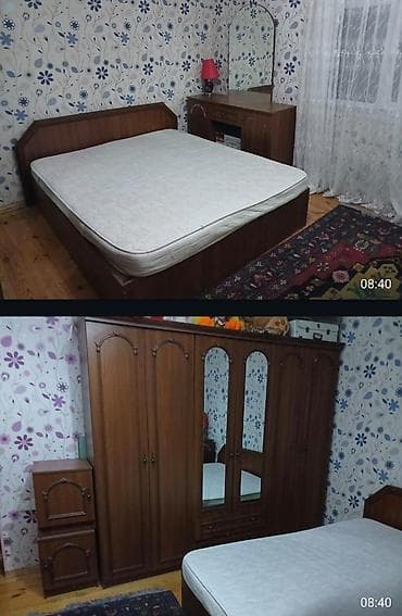 Двуспальная кровать, Трюмо, Шкаф, 2 тумбы — 1