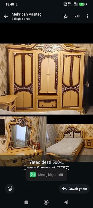 foresta mebel gence: Yataq desti 500₼.
Ünvan Sumqayıt.(2787)
M Ⓜ️ — 1