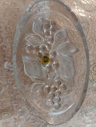 Şüşə meyvə qabı – oval forma - Material: qalın, şəffaf şüşə - Dizayn — 1