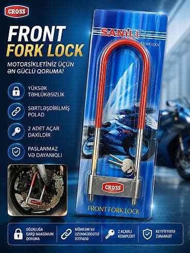 Aksesuarlar və tüninq: CROSS Front Fork Lock – motosiklet üçün ön çəngəl kilidi — 1