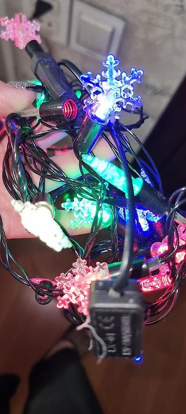 disk teker satisi kreditle: LED işıqlı qirlyanda – “qar dənəsi” başlıqlı, rəngarəng - Şəbəkə ilə — 2