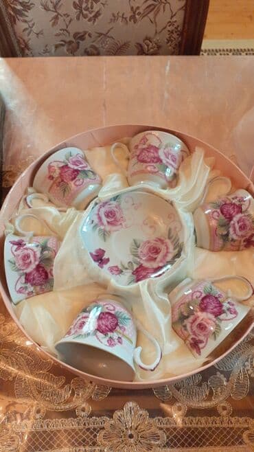 сервиз чайный: Çay dəsti, rəng - Ağ, Keramika, 6 nəfərlik — 1