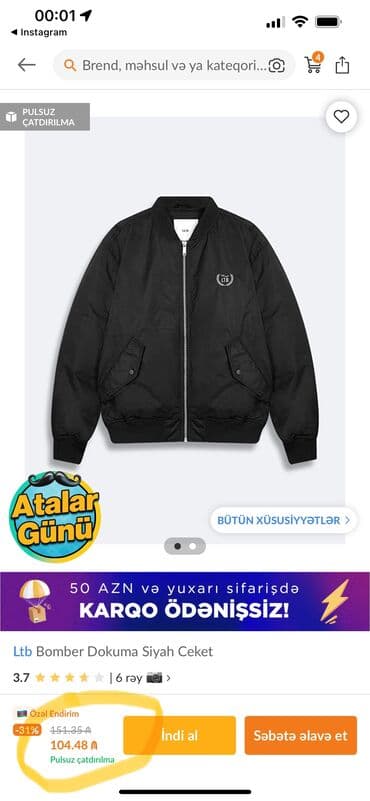 kurtkalar 2023: 70azn.LTB kurtka.yenıdı.xl ölçü — 3