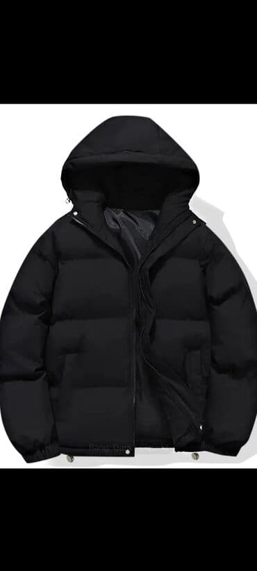 cins pencek: Qara rəngli qalın qış şişmə gödəkçə - Klassik qara rəng, minimal — 1