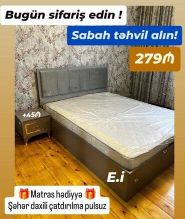 taxt sumqayıt: Yeni, İkinəfərlik çarpayı, Bazasız, Matras ilə — 4