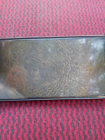 mis tavalar: Mis qab – əl işi oyma naxışlı. - Material: bərk mis (saralmış — 2