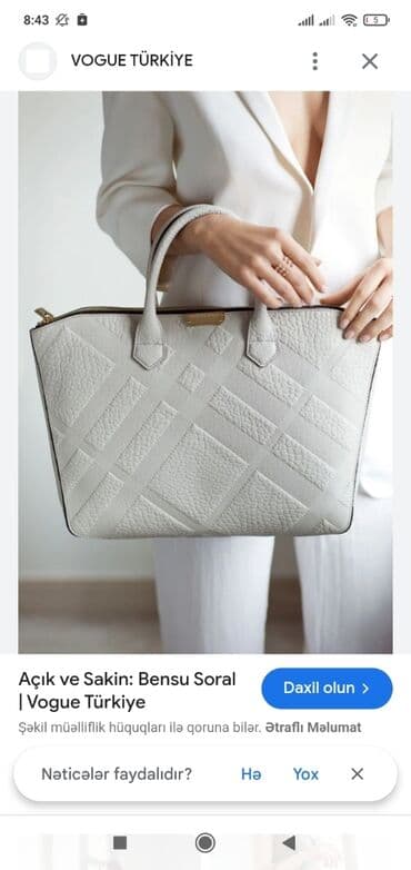 louis vuitton canta: Çanta, Burberry.Təmiz quzu dərisi,yeni original çanta — 6