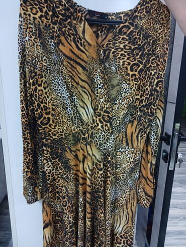 plasma pen aparat: Нарядное тигровое платье хорошего качества .Почти новое размер 42 — 2