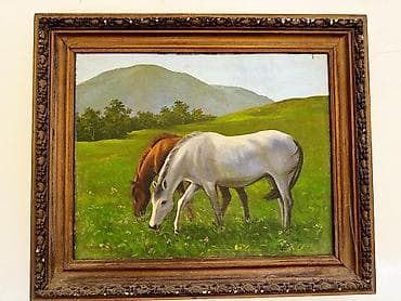 qarabağ galatasaray: Qarabağ atları 90 cı illerin tablosu yağlı boya ile çekilib 50x40 — 2