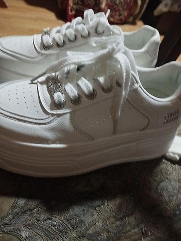 reqs ayaqqabisi: Ağ platform idman ayaqqabısı - Rəng: tam ağ - Model: platform sole — 3