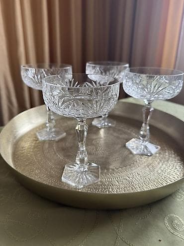 ayaq şəkilləri: Qədəhlər, rəng - Ağ, Xrustal, 4 ədədli dəst — 1