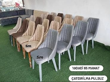 restoran stul: Yemək masası və mətbəx üçün yumşaq oturacaqlı stullar. Stullar modern — 3