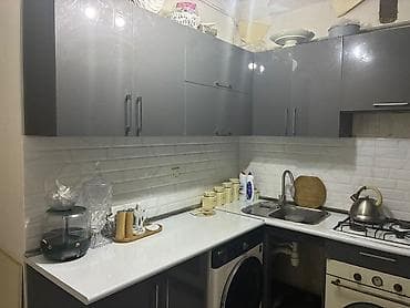 irsad qaz peci: Mətbəx mebel dəsti – parlaq qrafit/boz rəng - Üst şkaflar: düz — 3