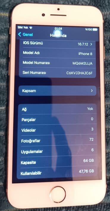 iphone 6 plus ikinci el: IPhone 8, 64 GB, Qızılı, Barmaq izi — 7