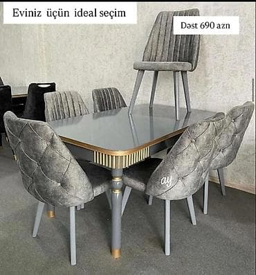 stul stol: Qonaq otağı üçün, Yeni, 6 stul — 1
